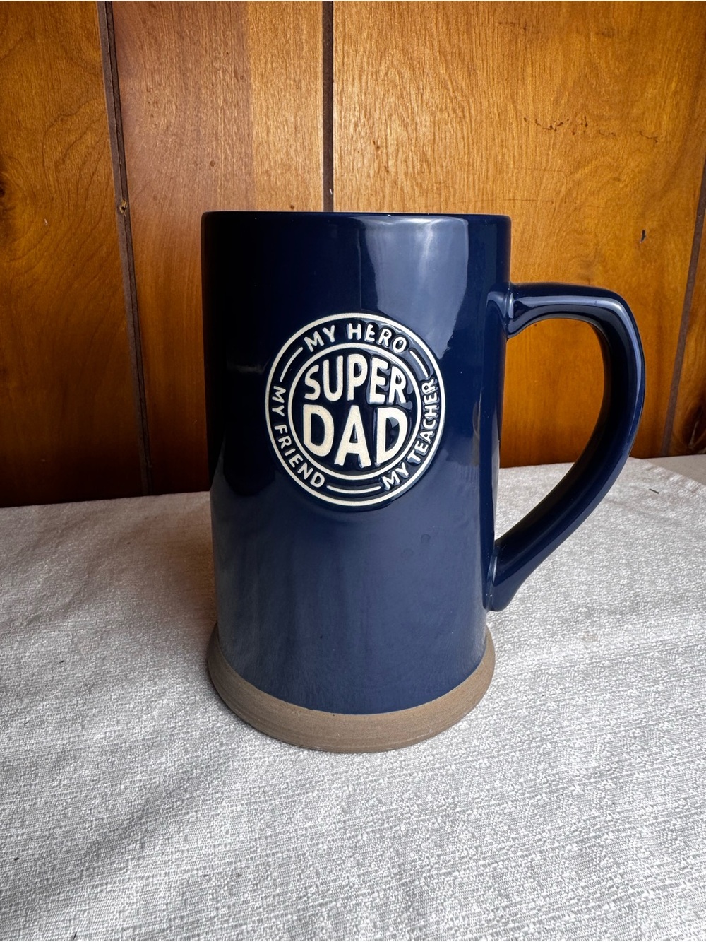 Super Dad Navy Ceramic Mug - 'My Hero, My Friend'